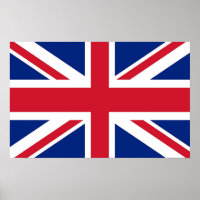 Impressão enquadrado com bandeira do Reino Unido