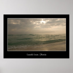 Impressão esmeralda do poster de Florida da costa