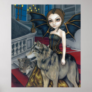 Impressão feericamente da arte do vampiro gótico