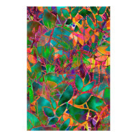 Impressão Floral Abstrato de Foto Vidro Estreito