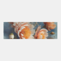 Impressão floral azul e marrom-caramelo