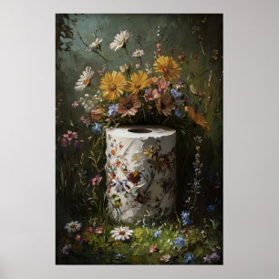 Impressão Floral de Rolo de Papel Higiênico, Dark 
