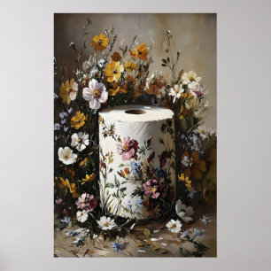 Impressão Floral de Rolo de Papel Higiênico, Dark