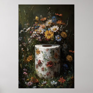Impressão Floral de Rolo de Papel Higiênico, Dark 