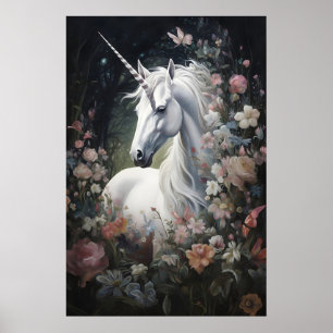 Impressão Floral Floresta Unicórnio, Parede Academ