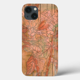 Impressão Floral Laranja Moderno em Fundo Retirado