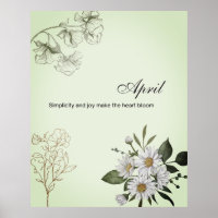 Impressão Floral Simples Alegria de Abril