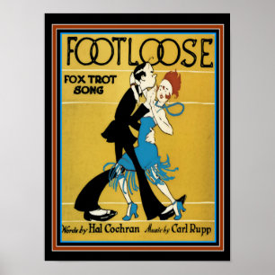 Impressão "Footloose" 12 x 16 da partitura do art