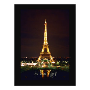 Impressão Fotográfica da Torre Eiffel à Noite