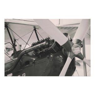 Impressão fotográfica de avião vintage a hélice.