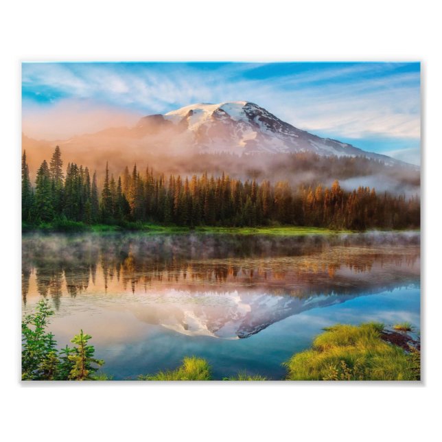 Impressão fotográfica do Monte Rainier (Frente)