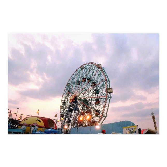 Impressão fotográfica 'Wonder Wheel at Twilight' (Frente)