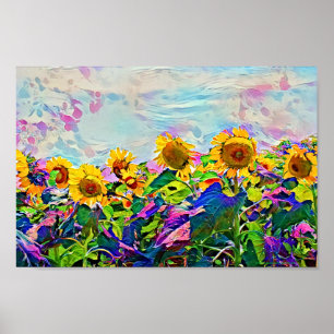 Impressão fotográfico pintado campo da arte do