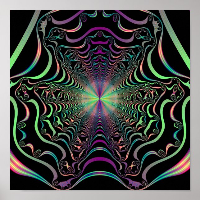 Impressão Fractal da Web abstrato Pastel (Frente)