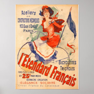 Impressão francês da arte do vintage da mulher d