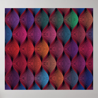 Impressão geométrico de onda multicolor