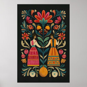 Impressão Giclée de Arte Popular Mexicano Figuras