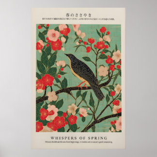 Impressão Giclée de Pássaro Japonês Ukiyo-e Nature