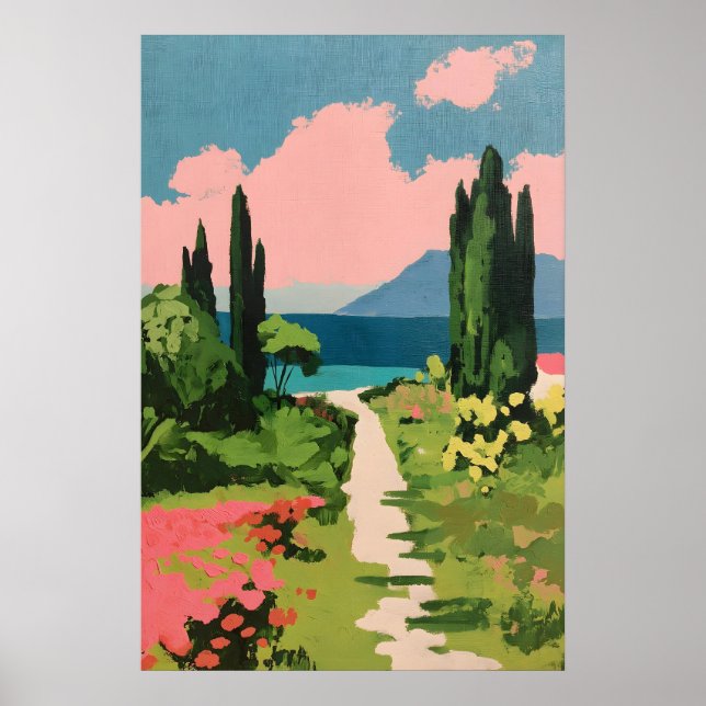 Impressão Giclée de Prado Florido Rosa Impressioni (Frente)