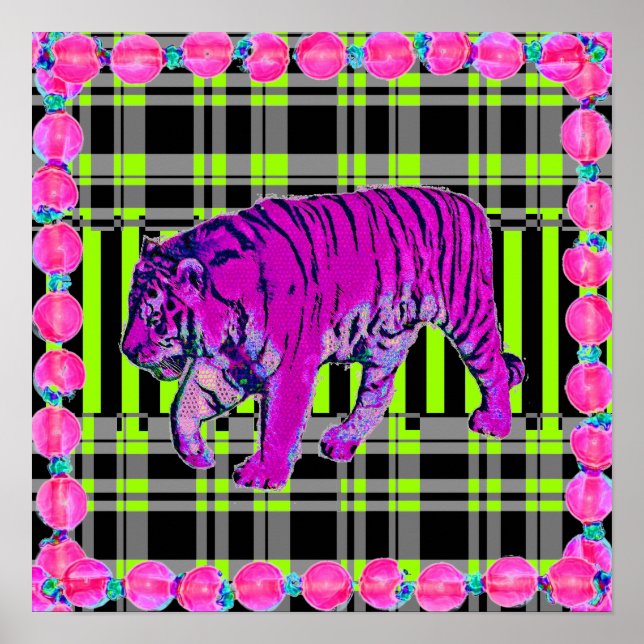 Impressão Gráfico Tigre Rosa e Limão (Frente)