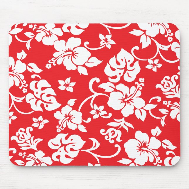 Impressão havaiano vermelho retro Mousepad do (Frente)
