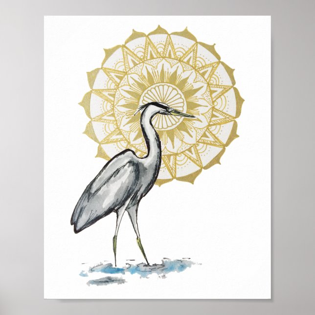 Impressão Heron Mandala 8x10 (Frente)