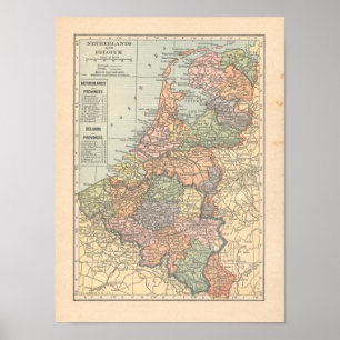 Impressão holandês do mapa do vintage 1923 de