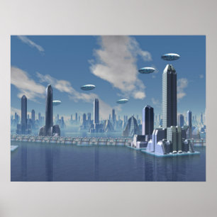 Impressão Home de retorno da arte do Scifi