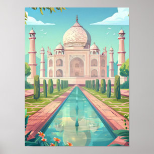 Impressão Índia Ilustração Índia Impressão Taj Mah