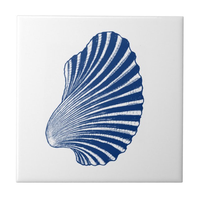Impressão, Indigo e Branco da Shell Scallop (Frente)