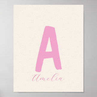 Impressão inicial de menina minimalista personaliz