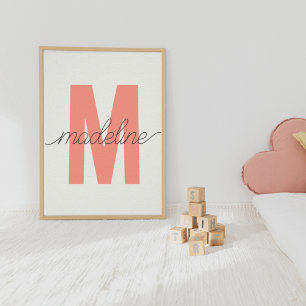 Impressão inicial personalizado Moderno Monogram