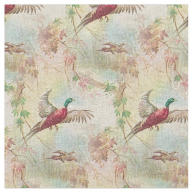 Impressão inspirado vintage do tecido do pássaro (Detalhe)