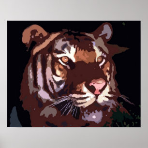 Impressão inspirador do poster dos olhos do tigre