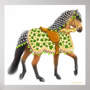 Impressão irlandês do cavalo da parada do trevo