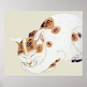 Impressão japonês do poster da arte do gato do