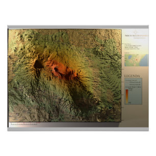 Impressão KILIMANJARO MAP, brilhante