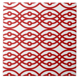 impressão Kimono, branco e vermelho escuro