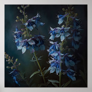 Impressão Larkspur Flower Art