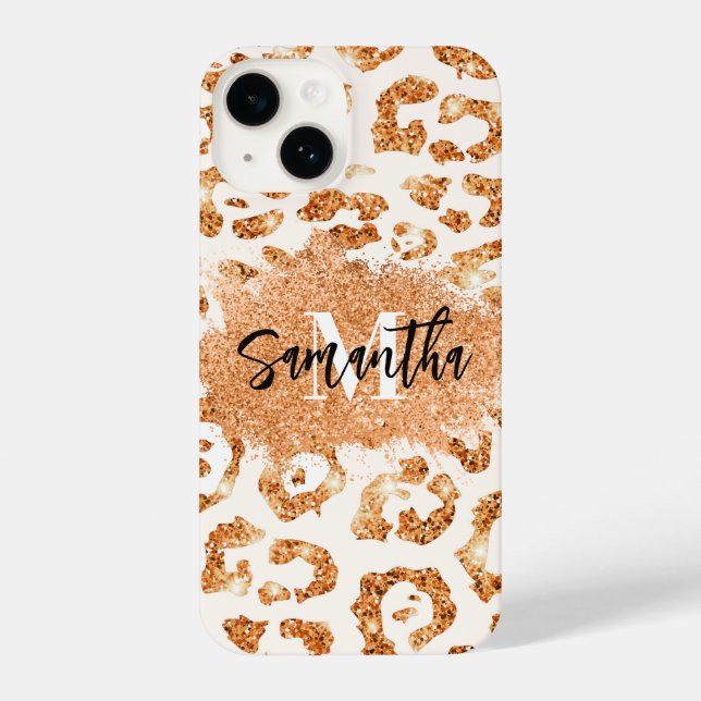 Impressão Leopard da Glitter do ouro (Verso)