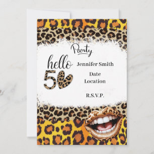 Impressão Leopardo 50º Aniversário para Convite de
