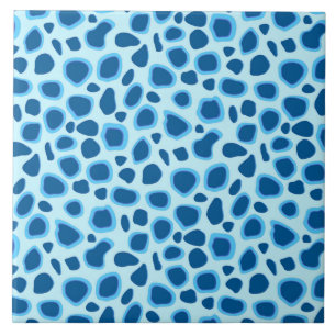Impressão Leopardo - Cobalto Escuro e Azul-Céu