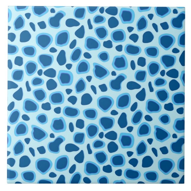 Impressão Leopardo - Cobalto Escuro e Azul-Céu (Frente)