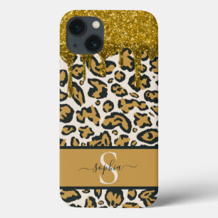 Impressão Leopardo Dourada e brilhante