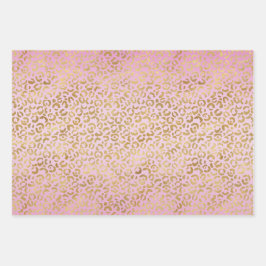 Impressão Leopardo Dourada rosa