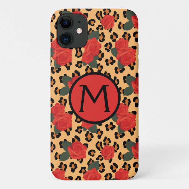 Impressão Leopardo e Rosas Tatuagem capas de iphon (Verso)