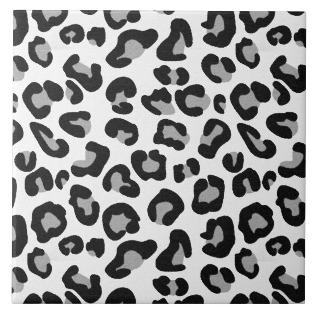 Impressão Leopardo em Preto e Branco com Cinza / C (Frente)