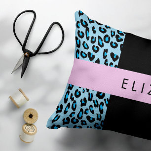 Impressão Leopardo, Impressão Zebra, Azul, Seu Nom