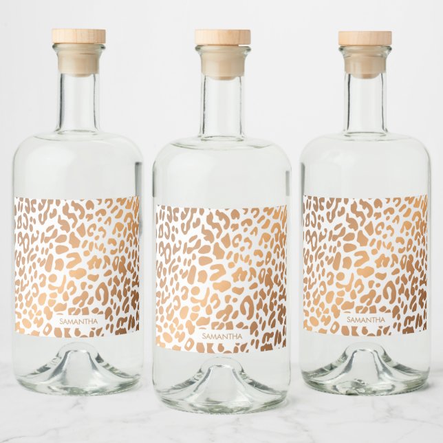 Impressão Leopardo ouro (Garrafas)