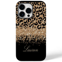 Impressão Leopardo Preta e Dourada